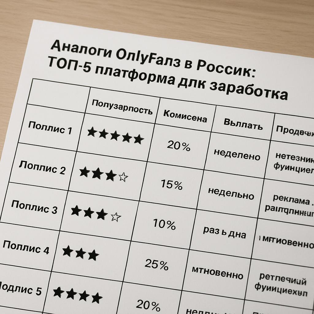 Аналоги OnlyFans в России: ТОП-5 Платформ для Заработка в 2025. Сравнительная таблица: быстрый ориентир